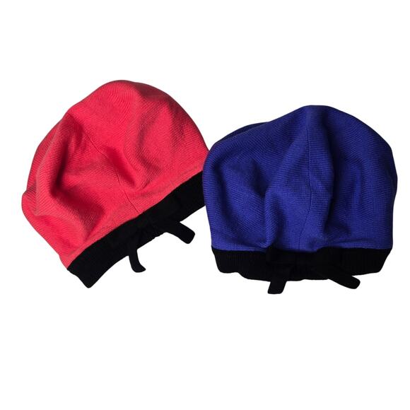 Kate Spade New York Hats Off Beanies with bow Lot of 2 Wool Blend Lightweight - Picture 2 of 6